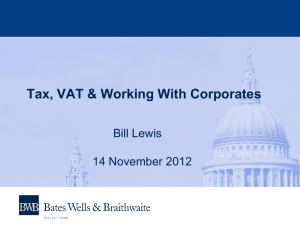 Tax, VAT & Working With Corporates