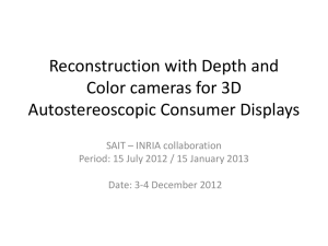 Reconstruction with Depth and Color cameras for 3D