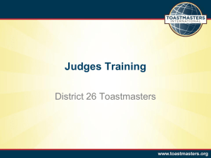 Judges - District 26 Toastmasters