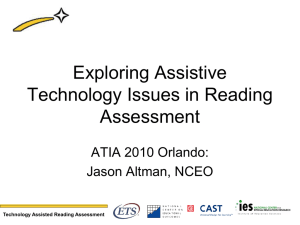 Exploring Assistive Technology Issues in Reading Assessment