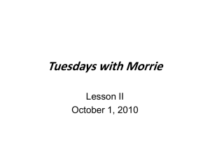 Tuesdays with Morrie - Canton Local Schools