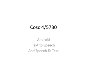 android Text-to-speech and speech to Text