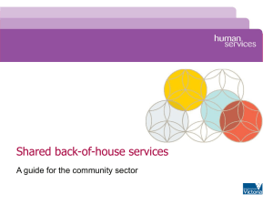 Shared back-of-house services - Department of Human Services