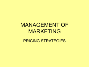 6. Pricing strategies