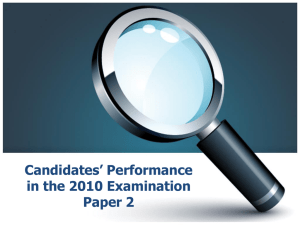 Candidates` Performance in the 2010 Examination