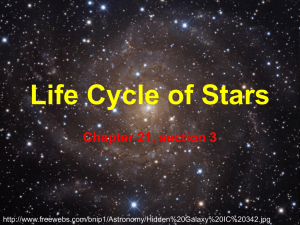 Life Cycle of Stars Powerpoint ( Prentice Hall Ch 21, Sec. 3)