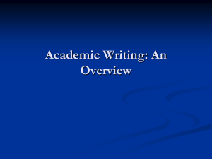 Academic Writing () - California State University, Fresno