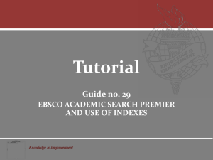 Use of Indexes in EBSCO database