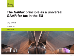 The Halifax principle as a universal GAAR for tax in the EU - IFA-UK