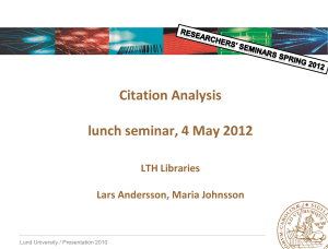 1. Introduction to citation analysis