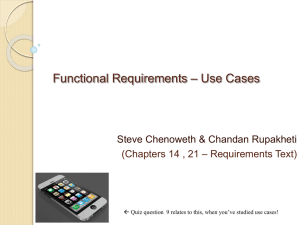 Functional Requirements – Use Cases - Rose