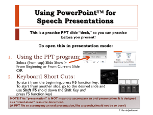 PowerPoint projection practice