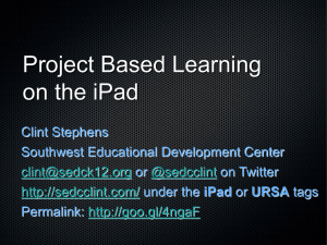 Project Based Learning Activities on the iPad for PowerPoint