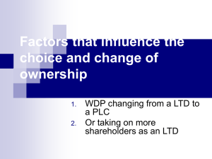 Factors that influence the choice and change of ownership