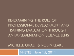 Re-examining the Role of Professional Development