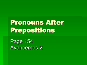 Unidad 3 Lección 1: Pronouns After Prepositions