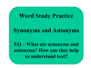 What are synonyms and antonyms?