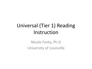 (Tier 1) Reading Instruction