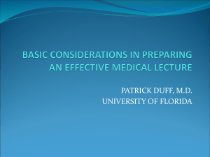 preparing an effective medical lecture