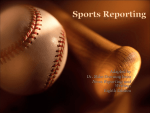 Chapter 16: Sports Reporting