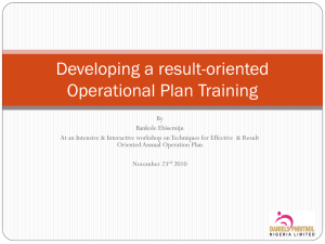 Developing a result-oriented Operational Plan Training