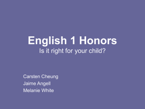 English 1 Honors Is it right for my child?