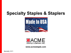 Acme Specialty Staple Products and Capabilities 08.15.12