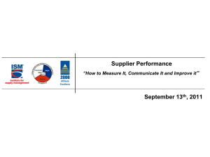 Supplier Performance - NAPM