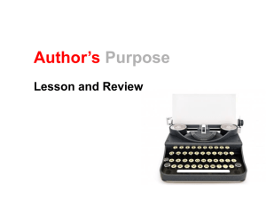 Author`s Purpose Lesson 3 PowerPoint
