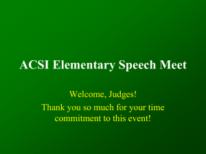 ACSI Elementary Speech Meet
