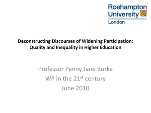 Deconstructing Discourses of Widening Participation