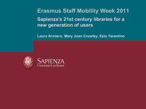 Sapienza`s 21st century libraries for a new generation of users