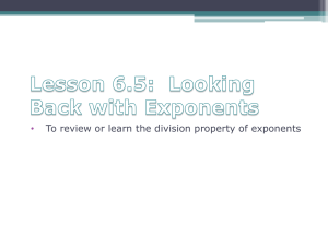 Lesson 6.5: Looking Back with Exponents