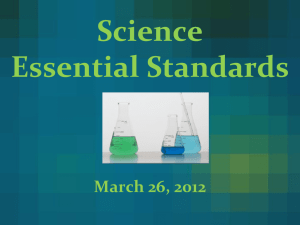 Science Team Essential Standards PowerPoint Third Grade