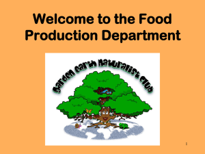Welcome to the Food Production Department (PowerPoint)