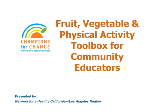 What is the Fruit, Vegetable, and Physical Activity Toolbox