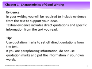 Chapter 1 Characteristics of Good Writing
