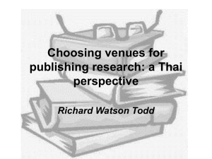 Choosing venues for publishing research: a Thai perspective