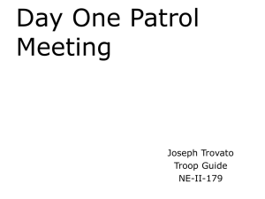 Day One Patrol Meeting - Presentation