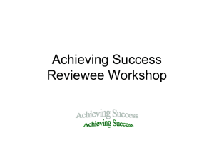 Achieving Success briefing slides