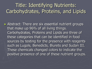 Identifying Nutrients