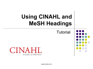 Using CINAHL and MeSH Headings