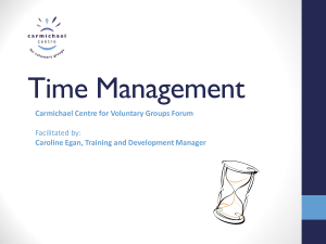 Time Management April 12 Forum - Carmichael Centre for Voluntary