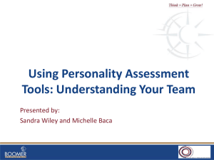 Using Personality Assessment Tools: Understanding