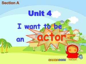 Unit4 I want to be an actor