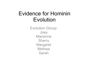 evidence for hominin evolution, northwest 2011