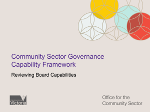 Community Sector Governance Capability Framework Facilitators