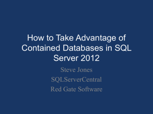 How to Take Advantage of Contained Databases in SQL Server 2012