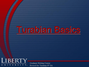 Turabian Basics - Liberty University