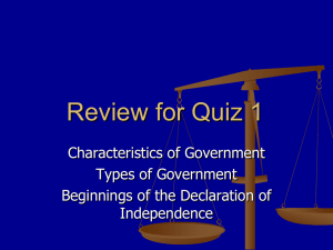 Quiz Review: Declaration of Independence